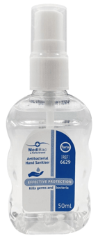 picture of MediBac Antibacterial Hand Sanitiser Spray - Alcohol Based - 50ml - [FA-6629] - (DISC-W)