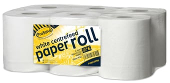 picture of ProSolve 2Ply White Centrefeed Paper Roll 150m - Pack Of 6 - [PV-PVWCFPR6]