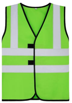 picture of Korntex Childrens Safety Vest Esbjerg - Four Reflective Stripes - Neon-Green - KTX-KWVRNG