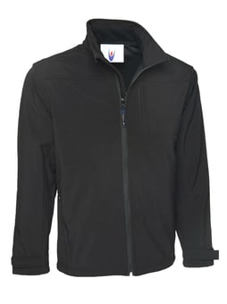 Picture of Uneek Unisex Premium Full Zip Soft Shell Jacket - Black - UN-UC611-BLK