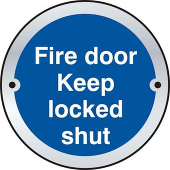 Picture of Spectrum Fire door Keep locked shut door disc - SSS 75mm dia. - SCXO-CI-2441-2