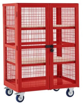 Picture of QMP Boxwell Trolley With Doors - Red - Plywood - 1355H x 900W x 600D - [QM-XD139060PRXX] - (LP)