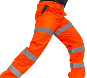 picture of Orange Hi Vis 3 Band Polycotton Trousers - Regular Leg - [PLW-PTO26R] - (DISC-W)