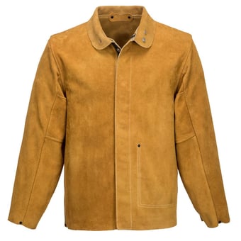 picture of Portwest - SW34 - Leather Welding Jacket - Tan Brown - PW-SW34TAR