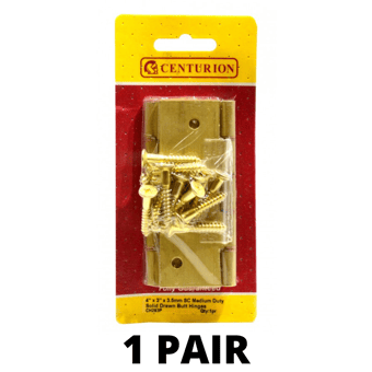 picture of Centurion Solid Drawn Butt Hinges DPBW (1 Pair) - 4" x 3" x 3.5mm - [CI-CH293P]