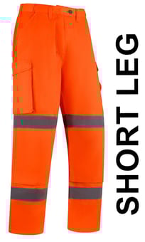 picture of AQUA Hi Vis Premium Cargo Trouser Orange - Short Leg - FU-TR047-0000-026-S