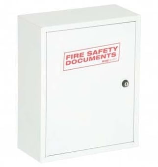 picture of White Metal Document Cabinet with Key Lock - Protect Valuable Documents from Fire & Disaster - [HS-FMDCK-W]