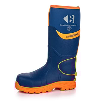 Picture of Buckbootz Safety Wellington Boot - Blue/Hi-Vis Orange - S5 HRO CI HI AN SRC - BKT-BBZ8000BLOR