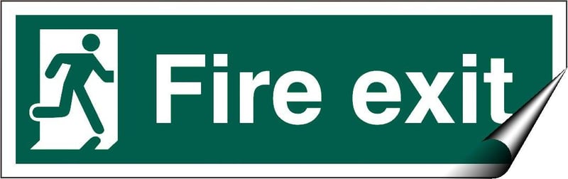 picture of Fire Exit Sign - Man on Left - 400 x 125Hmm - Self Adhesive Vinyl - [AS-SA25-SAV]