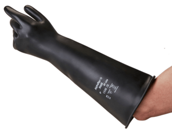 picture of Ansell AlphaTec 87-104 Natural Rubber Latex Black Glove - AN-87-104