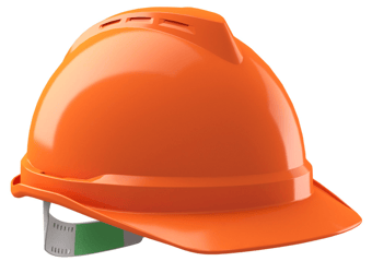 picture of MSA V-Gard 500 Safety Helmet Orange Non-Vented - Push-Key PVC - [MS-GV561-0000000-000]