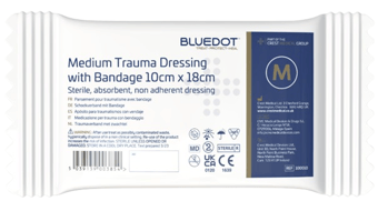 Picture of Blue Dot Medium Trauma Dressing - Single - 10cm x 18cm - [CM-100010] - (LP)