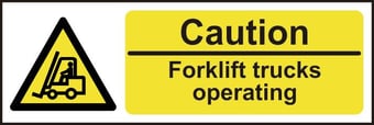 Picture of Spectrum Caution Fork Lift Trucks Operating - SAV 600 x 200mm - SCXO-CI-11185