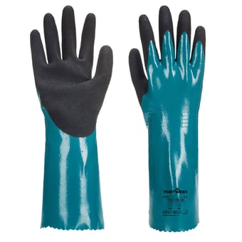 Picture of Portwest AP60 Sandy Grip Lite Blue/Black Gauntlet - Box Deal 144 Pairs - IH-PWAP60B8R