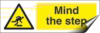 picture of Mind the Step Sign - 300 x 100Hmm - Self Adhesive Vinyl - [AS-WA54-SAV]