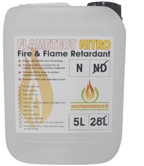 Picture of Flametect Nitro - Synthetic and Natural Textiles Retardant Spray - 5 Ltr - Non Toxic - [FPS-FN5]