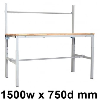 picture of BiGDUG Height Adjustable Packing Bench - 1500w x 750d mm - 2 Roll Holders - [BDU-BDMDPBB1575H]