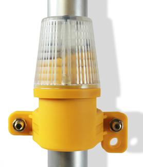 picture of WHI Safe Guard - WHITE Site Safety Lamp - Side Mount - For Scaffolding Skips and Pedestrian Barriers - [WH-BHYW-1405]