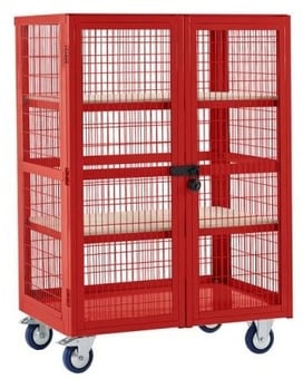 Picture of QMP Boxwell Trolley With Doors - Red - Plywood - 1955H x 900W x 600D - [QM-XD199060PRXX] - (LP)