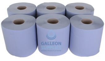 picture of Galleon Value 2 Ply Blue Centrefeed Rolls - 400 Sheets Per Roll - 6 Rolls - [GU-VAL-CFB] - (HP)