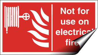 picture of Not for Use on Electrical Fires Sign - 200 X 150Hmm - Self Adhesive Vinyl - [AS-FI36-SAV]