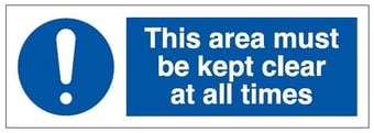 Picture of Keep Area Clear Sign LARGE - 600 x 200Hmm - Rigid Plastic - [AS-MA4-RP]