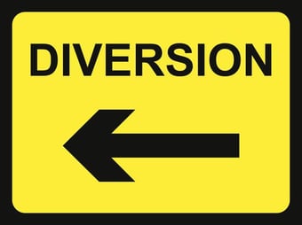 picture of Spectrum 600 x 450mm Temporary Sign & Frame – Diversion - Arrow Left – [SCXO-CI-13