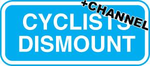 Picture of Cycle Signs - Cyclists Dismount With Fixing Channel - FIXING CLIPS REQUIRED - Class 1 Ref BSEN 12899-1 2001 - 415 x 230Hmm - Reflective - 3mm Aluminium - [AS-TR133C-ALU]