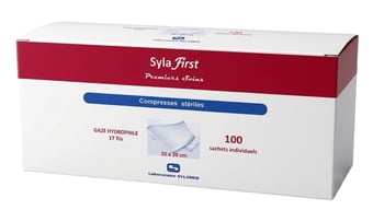 picture of SylaFirst Sterile Hydrophilic Gauze Compresses - 20 x 20 cm - Box of 100 - [SYM-1022]