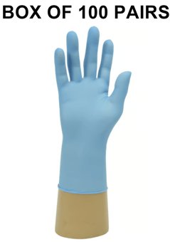 picture of HandSafe GN90 Blue Nitrile Powder Free Examination Glove - Box of 100 Pairs - BM-GN90