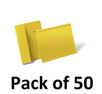 picture of Durable - Pallet Hanging Pocket A5 Landscape 230 x 259 mm - Yellow - Pack 50 - [DL-172204]