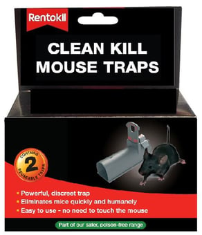 picture of Rentokil Clean Kill Mouse Trap - Pack of 2 Reusable Traps - [RH-FC100]