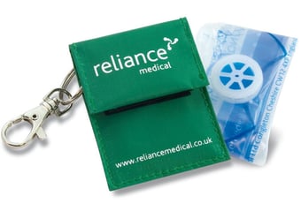 picture of Rebreath - Mouth to Mouth Resuscitation Device with One-way Valve  - In Keyring Pouch - Pack of 10 - [RL-854]