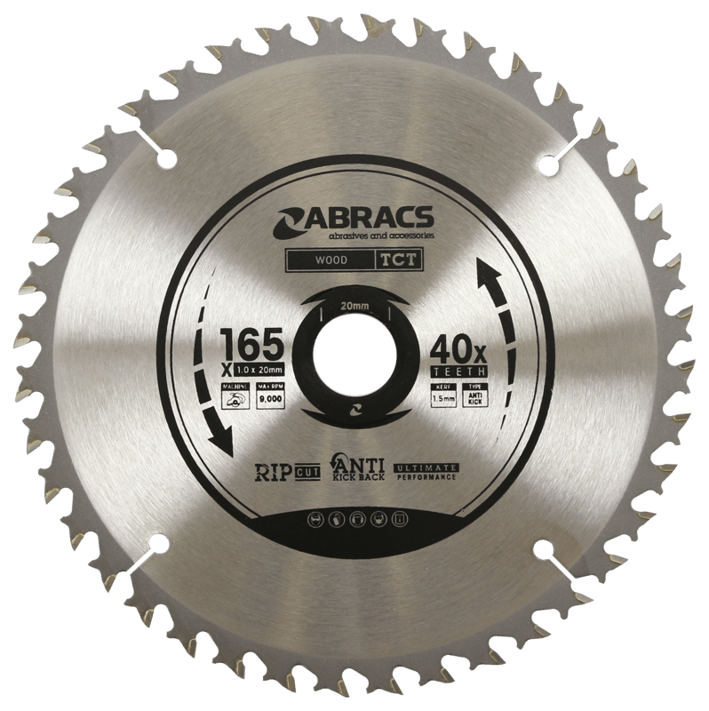 picture of Abracs Cordless TCT Blade 165mm x 1.0mm x 20mm - 40T Wood GP Cut Type - [ABR-TCTC16540]