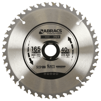 picture of Abracs Cordless TCT Blade 165mm x 1.0mm x 20mm - 40T Wood GP Cut Type - [ABR-TCTC16540]