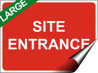 picture of Temporary Traffic Signs - Site Entrance LARGE - 600 x 450Hmm - Self Adhesive Vinyl - [IH-ZT39L-SAV]