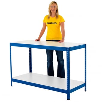 Picture of BiGDUG Essentials Industrial Workbench - Melamine Worktop - 900h x 1800w x 600d mm - [BDU-350WBBM]