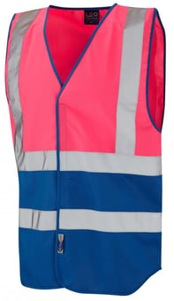 Picture of Pilton - Dual Colour Reflective Waistcoat - Pink/Royal Blue - Non EN471 - LE-W05-PK/RO - (DISC-R)