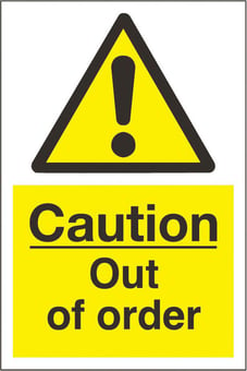 picture of Caution Out of Order Sign - 200 x 300Hmm - Rigid Plastic - [AS-WA45-RP]