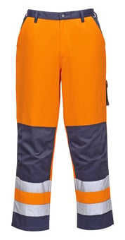 Picture of Portwest - Orange/Navy Hi-Vis Lyon Trousers - PW-TX51ONR