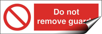 Picture of Do Not Remove Guards Sign LARGE - 600 X 200Hmm - Self Adhesive Vinyl - [AS-PR80-SAV]