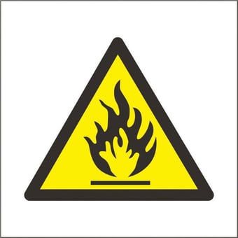 Picture of Flammable Logo Sign - 100 x 100Hmm - Rigid Plastic - [AS-WA73-RP]