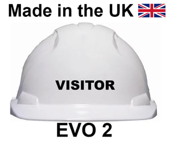 picture of JSP - EVO2 White Safety Helmet - VISITOR Printed on Front in Black - [JS-AJE030-000-100-VIS]