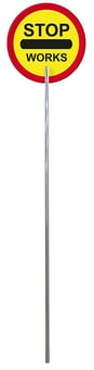picture of STOP WORKS Lollipop Sign - 2.2m - [CI-14908]