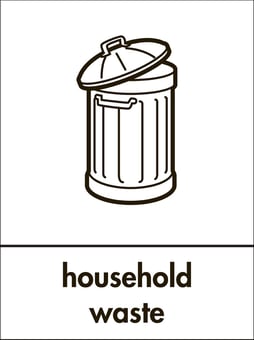 picture of Recycling Signs - Household Waste - 300 X 400Hmm - Rigid Plastic - [AS-WR50-RP]