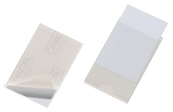 Picture of Durable - POCKETFIX Transparent Self-adhesive Pocket With Blank Inserts - 57 x 90 mm - Pack 100 - [DL-807919]