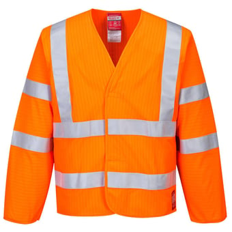 picture of Portwest - Orange Hi-Vis Anti Static Jacket - Flame Resistant - PW-FR85ORR