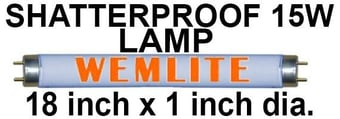 picture of Wemlite - 15 Watts Lamp For Fly Killers - BL368 - Shatter Resistant - [BP-LS15WS-W]