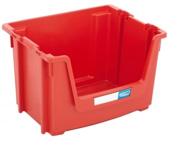 picture of BiGDUG Large Plastic Stacking Pick Bin - 320h x 495w x 370d mm - 50L - Red - [BDU-54SBR] - (LP)