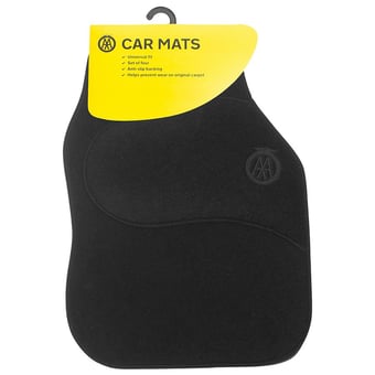 picture of AA Black with Heel-pad and Embroidered Logo Car Mats - Set of Four - [SAX-AA9928]
